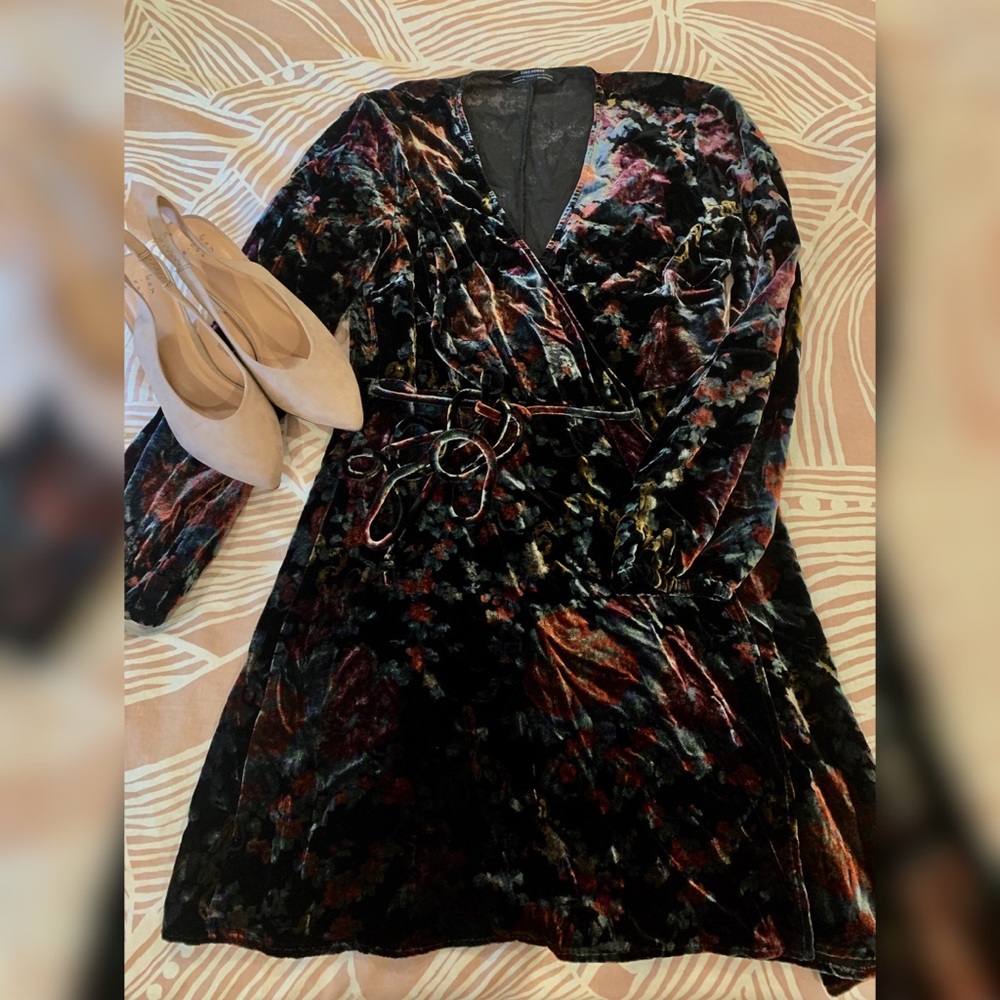 Zara Velvet Wrap Dress